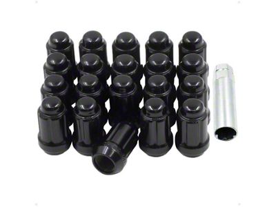 Black 6-Spline Lug Nut Kit; 12mm x 1.5; Set of 20 (97-19 Corvette C5, C6 & C7)