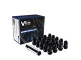 Black Acorn Spline Lug Nuts for Aftermarket Wheels; M12x1.5; Set of 24 (97-19 Corvette C5, C6 & C7)
