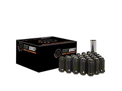 Black Acorn Spline Lug Nuts; M14x1.5; Set of 20 (20-25 Corvette C8)