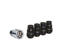 Black Acorn Wheel Locks for Aftermarket Wheels; M12x1.5; Set of 4 (97-19 Corvette C5, C6 & C7)
