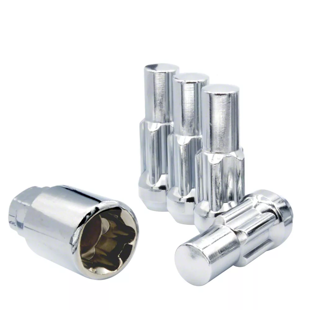 Corvette Black Bulge Acorn Lock Set for Aftermarket Wheels; M14x1.5