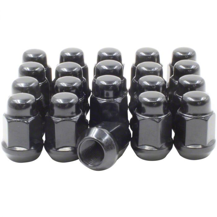 Corvette Black Bulge Acorn Lug Nut Kit; 12mm x 1.5; Set of 20 (9719