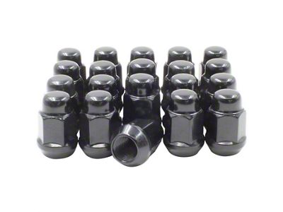 Black Bulge Acorn Lug Nut Kit; 12mm x 1.5; Set of 20 (97-19 Corvette C5, C6 & C7)