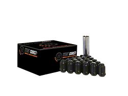 Black Spline Acorn Lug Nuts for Aftermarket Wheels; M14x1.5; Set of 20 (20-26 Corvette C8)