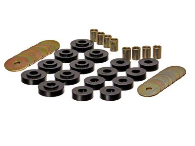 Body Mount Bushings; Black (63-67 Corvette C2 Convertible)