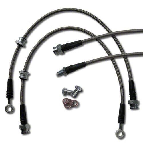 Corvette Braided Stainless Steel Brake Line Kit; Front and Rear (9703 Corvette C5, Excluding