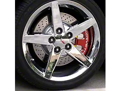 Brake Pad Covers; Polished (05-13 Corvette C6)