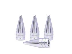 Brushed Spike Valve Caps; 4-Pack (Universal; Some Adaptation May Be Required)