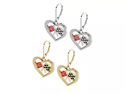 C2 Heart Earrings; Sterling Silver