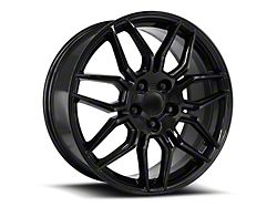 C8 ZO6 Replica Gloss Black Wheel; Front Only; 19x8.5; 56mm Offset (97-04 Corvette C5)