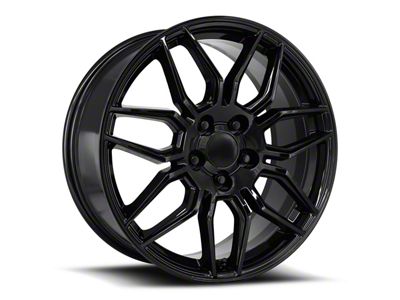 C8 ZO6 Replica Gloss Black Wheel; Front Only; 19x8.5; 56mm Offset (97-04 Corvette C5)