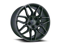 C8 ZO6 Replica Satin Titanium Grey Machine Face Wheel; Front Only; 18x8.5; 54mm Offset (97-04 Corvette C5)
