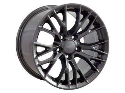 CV22 Gunmetal Wheel; Front Only; 18x8.5 (97-04 Corvette C5)