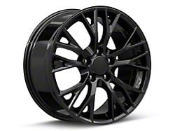 C7 Z06 Replica Gloss Black Wheel; Front Only; 18x8.5; 56mm Offset (97-04 Corvette C5)