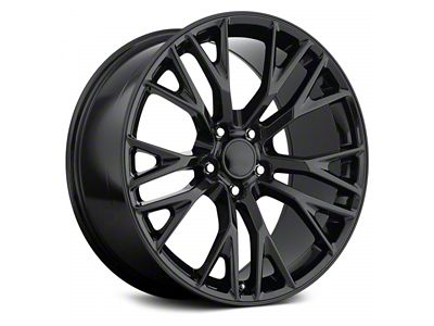 C7 Z06 Replica Gloss Black Wheel; Front Only; 18x8.5 (97-04 Corvette C5)