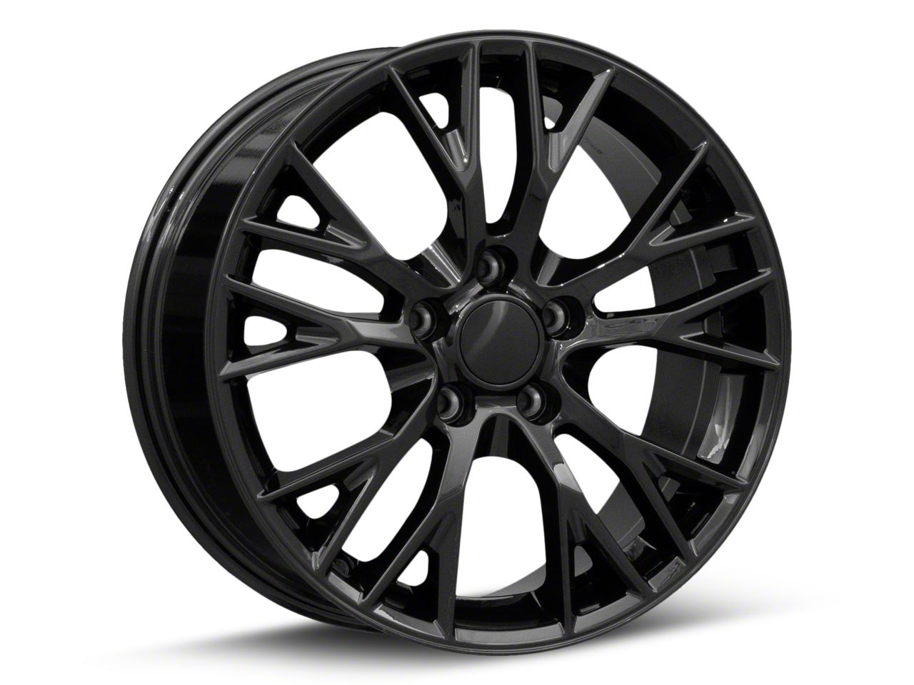 Corvette C7 Z06 Replica Gloss Black Wheel; Front Only; 18x8.5