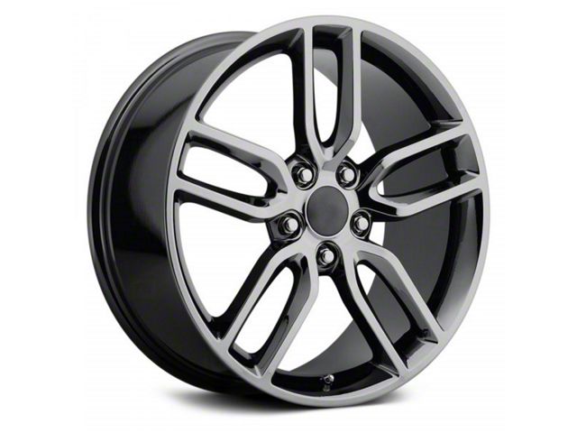 C7 Z51 Replica Black Chrome Wheel; Front Only; 18x8.5 (97-04 Corvette C5)