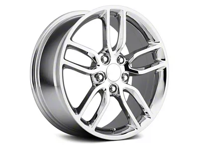 C7 Z51 Replica Chrome Wheel; Front Only; 18x8.5; 56mm Offset (97-04 Corvette C5)