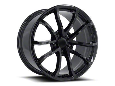 C6 Cup Replica Gloss Black Wheel; Front Only; 19x10; 40mm Offset (14-19 Corvette C7, Excluding Stingray)
