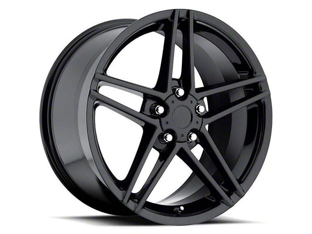 C6 Z06 Replica Satin Black Wheel; Front Only; 17x8.5 (97-04 Corvette C5)