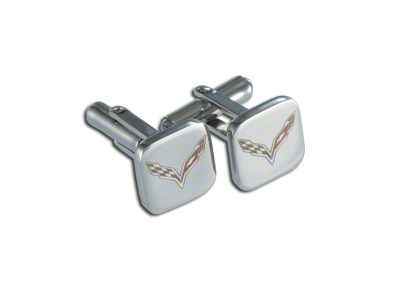 C7 Color Emblem Cufflinks; Polished