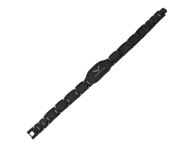 C7 Emblem Carbon Fiber Bracelet; 8.25-Inch