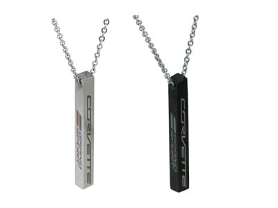 C7 Grand Sport Bar Necklace; Silver