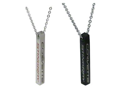 C7 Stingray Bar Necklace; Black