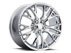 C7 Z06 Replica Chrome Wheel; Front Only; 17x8.5; 56mm Offset (97-04 Corvette C5)