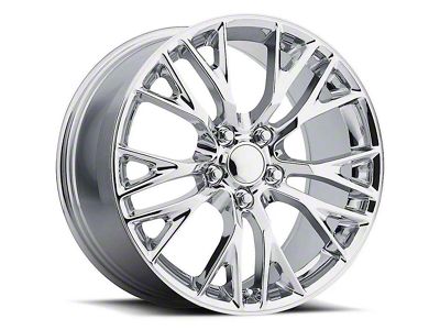 C7 Z06 Replica Chrome Wheel; Front Only; 17x8.5; 56mm Offset (97-04 Corvette C5)