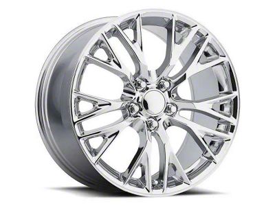 C7 Z06 Replica Chrome Wheel; Front Only; 18x9.5; 40mm Offset (14-19 Corvette C7)