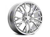 C7 Z06 Replica Chrome Wheel; Front Only; 19x8.5; 56mm Offset (14-19 Corvette C7 Stingray)