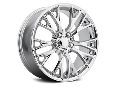 C7 Z06 Replica Chrome Wheel; Front Only; 19x8.5; 56mm Offset (14-19 Corvette C7 Stingray)