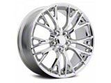 C7 Z06 Replica Chrome Wheel; Rear Only; 18x9.5; 57mm Offset (97-04 Corvette C5)