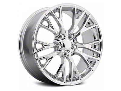 C7 Z06 Replica Chrome Wheel; Rear Only; 18x9.5; 57mm Offset (97-04 Corvette C5)