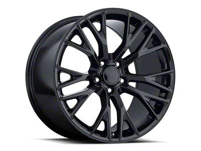 C7 Z06 Replica Gloss Black Wheel; Front Only; 19x8.5 (14-19 Corvette C7 Stingray)