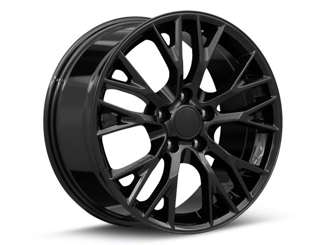 C7 Z06 Replica Gloss Black Wheel; Front Only; 20x12 (06-13 Corvette C6 Grand Sport, Z06)