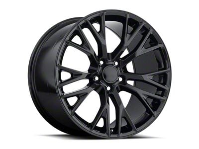 C7 Z06 Replica Gloss Black Wheel; Rear Only; 18x12 (14-19 Corvette C7)