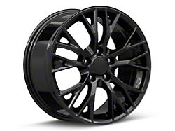 C7 Z06 Replica Gloss Black Wheel; Rear Only; 18x9.5; 57mm Offset (97-04 Corvette C5)