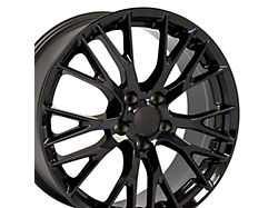 C7 Z06 Style Gloss Black Wheel; Front Only; 19x8.5 (14-19 Corvette C7 Stingray)