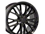 C7 Z06 Style Gloss Black Wheel; Rear Only; 20x10; 79mm Offset (14-19 Corvette C7 Stingray)
