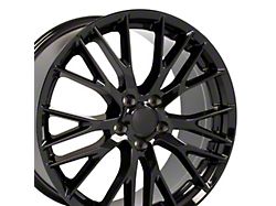 C7 Z06 Style Gloss Black Wheel; Rear Only; 20x10; 79mm Offset (14-19 Corvette C7 Stingray)