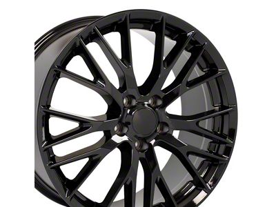 C7 Z06 Style Gloss Black Wheel; Rear Only; 20x10 (14-19 Corvette C7 Stingray)