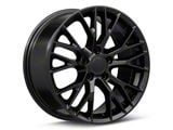 C7 Z06 Style Satin Black Wheel; Front Only; 17x9.5; 54mm Offset (97-04 Corvette C5)