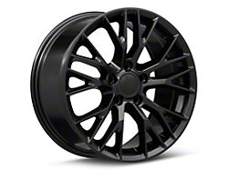 C7 Z06 Style Satin Black Wheel; Front Only; 17x9.5; 54mm Offset (97-04 Corvette C5)