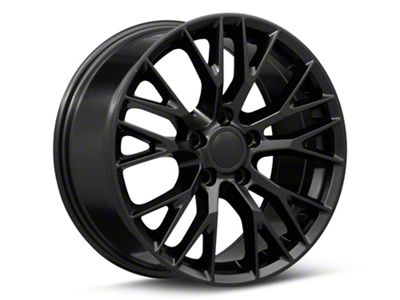 C7 Z06 Style Satin Black Wheel; Front Only; 17x9.5 (97-04 Corvette C5)