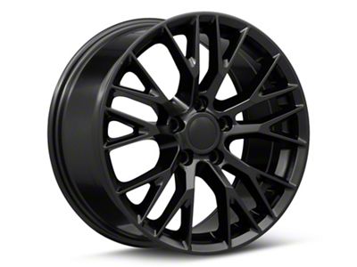 C7 Z06 Style Satin Black Wheel; Rear Only; 19x10; 79mm Offset (05-13 Corvette C6, Excluding Grand Sport, Z06 & ZR1)