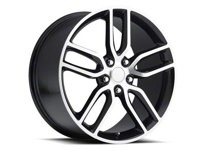 C7 Z51 Replica Black Machined Wheel; Rear Only; 20x10 (97-04 Corvette C5)