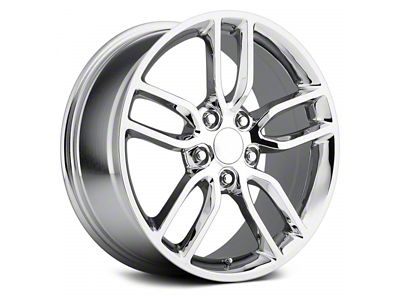 C7 Z51 Replica Chrome Wheel; Front Only; 18x8.5 (14-19 Corvette C7 Stingray)