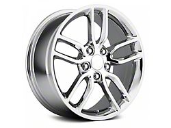 C7 Z51 Replica Chrome Wheel; Front Only; 19x8.5; 56mm Offset (14-19 Corvette C7 Stingray)